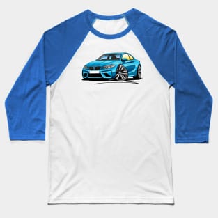 BMW M2 (F87) Blue Caricature Car Art Baseball T-Shirt